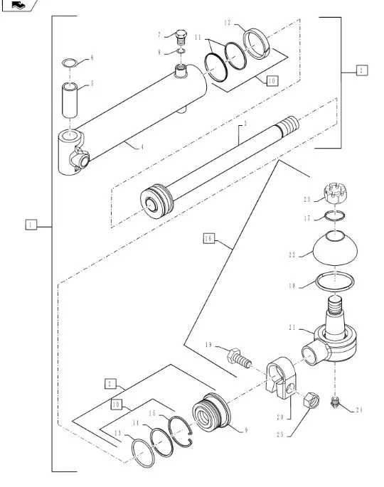 314450A2 - Втулка цилиндра гидр. рул. моста пер. DS 4кл. TGT8./Mg.